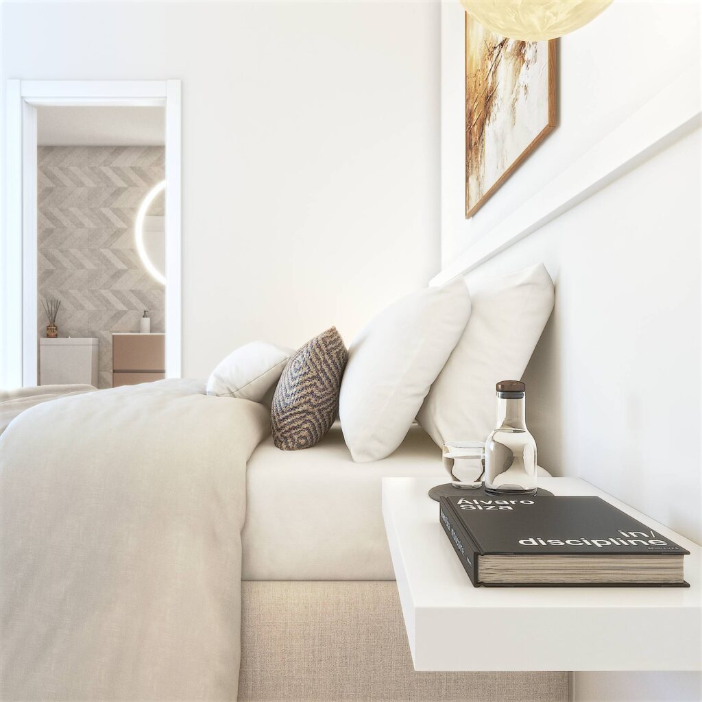 Dormitorio_1_PP Nowoczesne apartamenty inwestycyjne na Costa del Sol w Las Lagunas de Mijas
